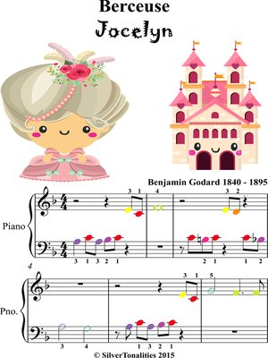 cover image of Berceuse Jocelyn Beginner Piano Sheet Music with Colored Notes